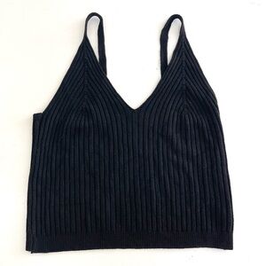 Amante Knit Ribbed Tank Black Small